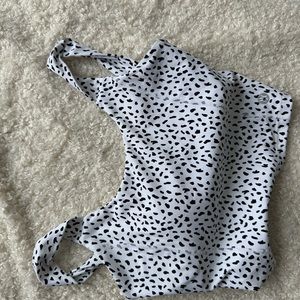 Astoria Activewear size S white spotted cross back workout crop top